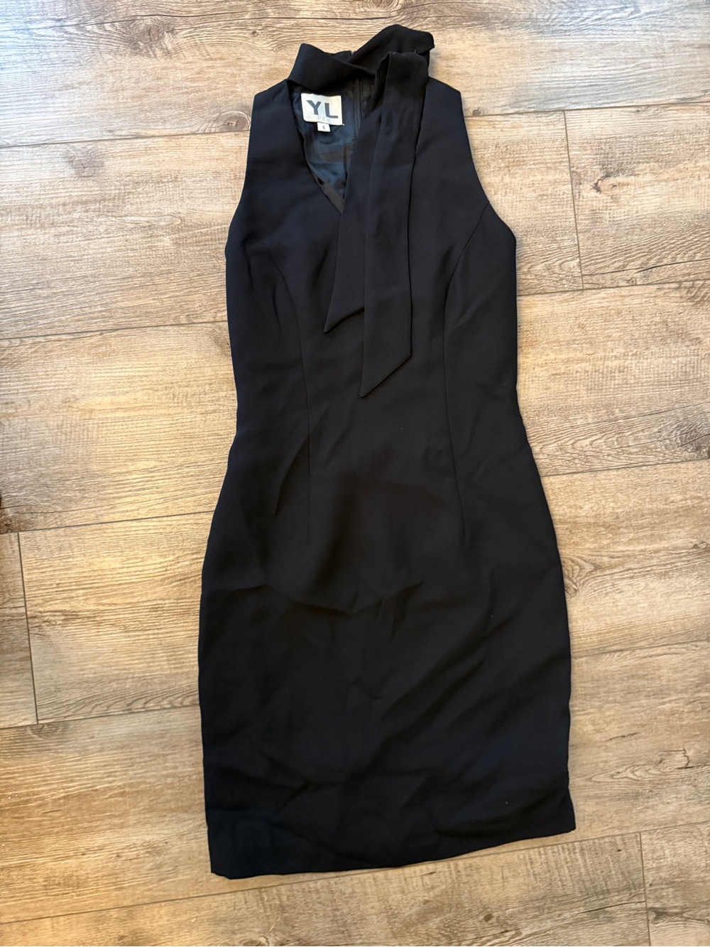 Black Sleeveless Tie-Neck Mini Dress